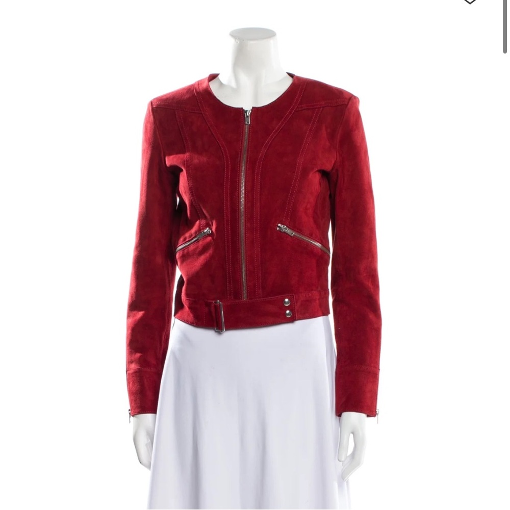 IRO Red Suede Leather Jacket
